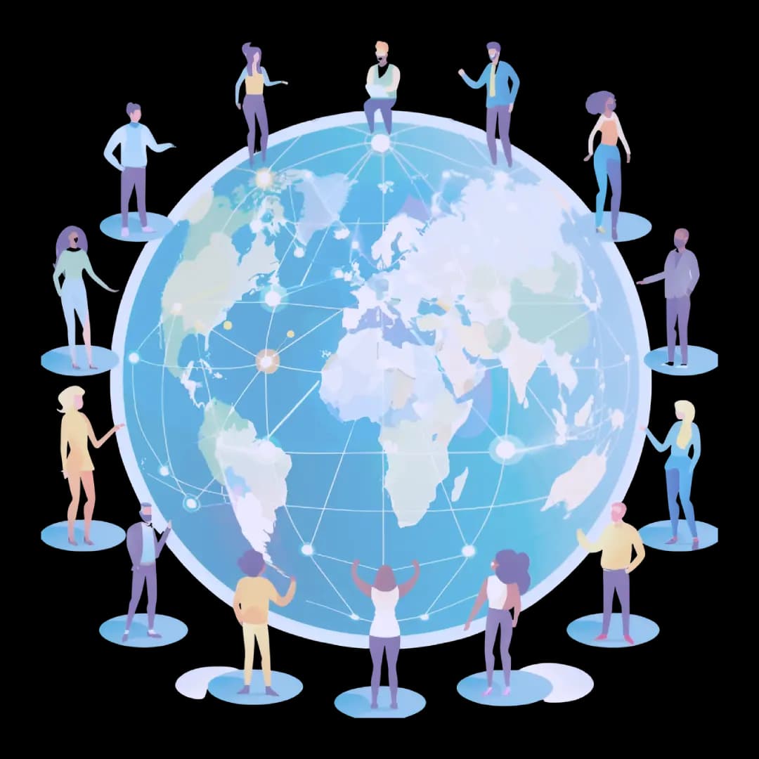 Globe showing financial connections